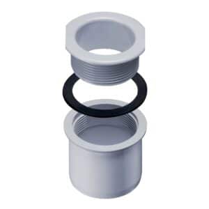 Inefa Ablaufstutzen Kastenrinne PVC DN 100/NW 115 Zum Schrauben Grau