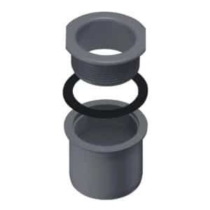 Inefa Ablaufstutzen Kastenrinne PVC DN 50/NW 68 Zum Schrauben Anthrazit