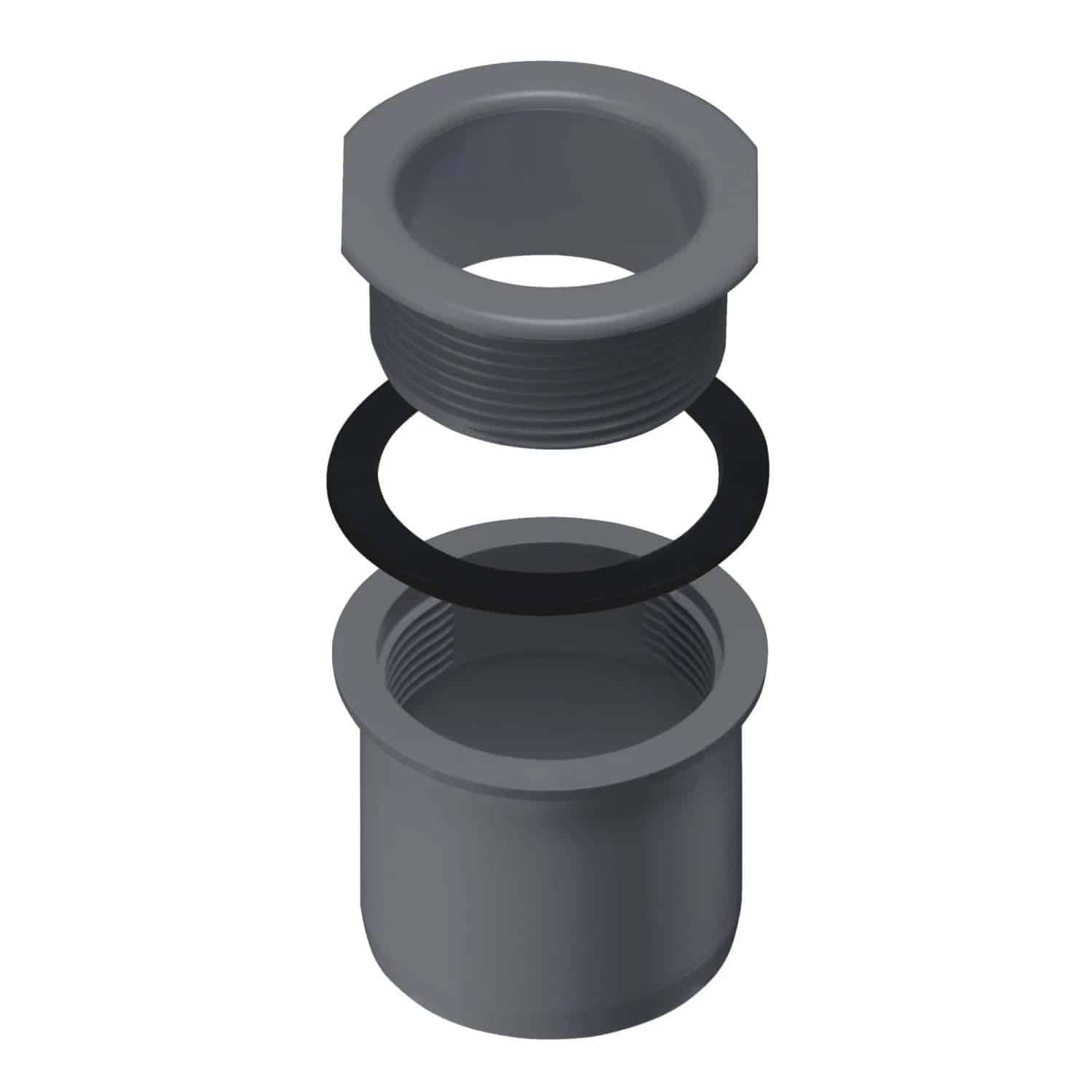 Inefa Ablaufstutzen Kastenrinne PVC DN 50/NW 68 Zum Schrauben Anthrazit