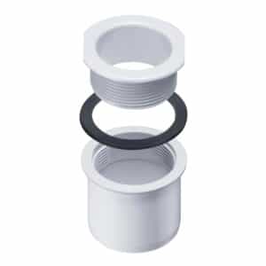 Inefa Ablaufstutzen Kastenrinne PVC DN 50/NW 68 Zum Schrauben Weiß