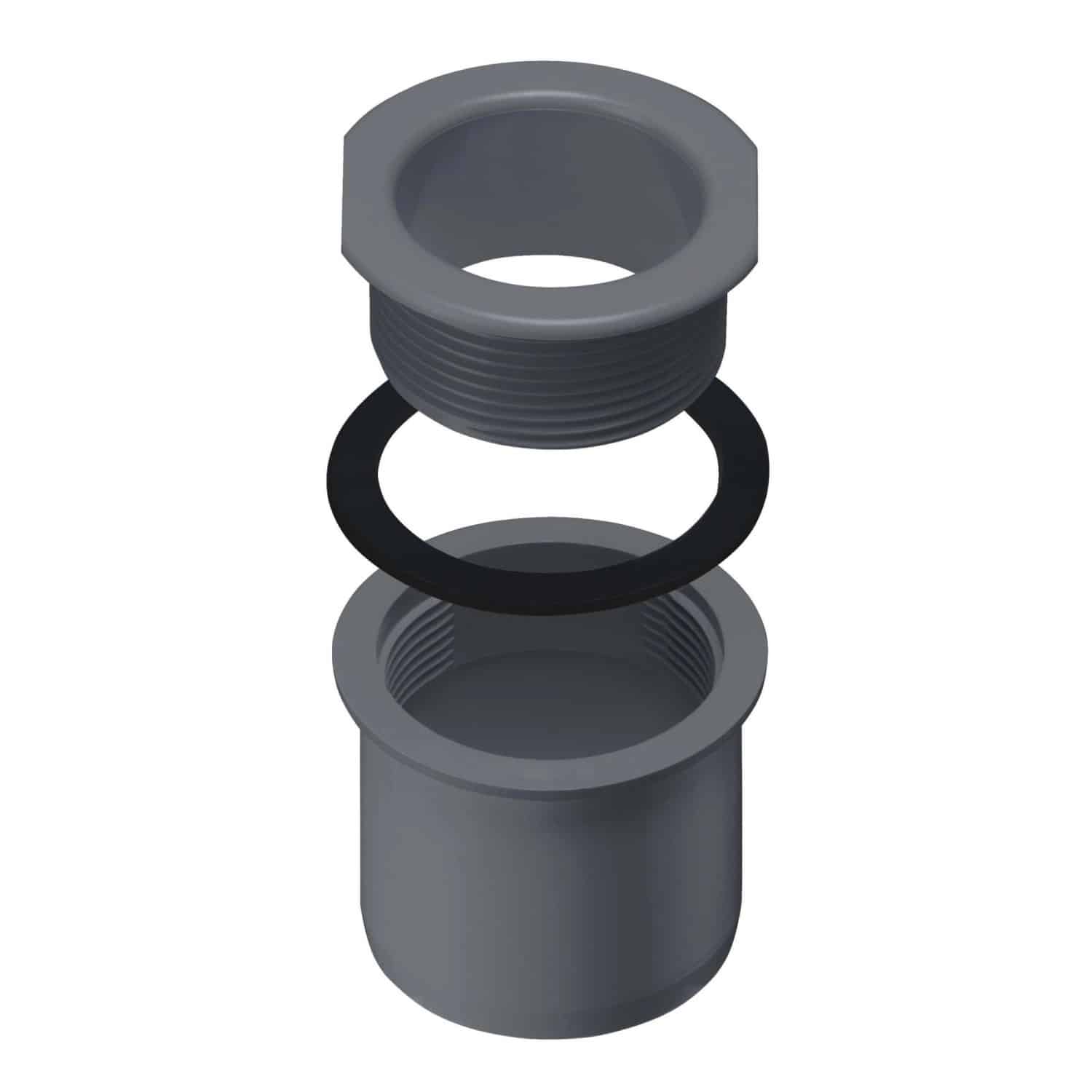 Inefa Ablaufstutzen Kastenrinne PVC DN 75/NW 83 Zum Schrauben Anthrazit