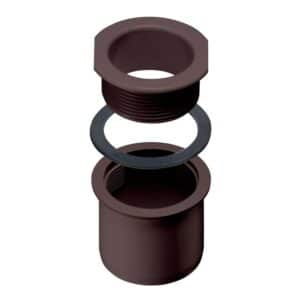 Inefa Ablaufstutzen Kastenrinne PVC DN 75/NW 83 Zum Schrauben Dunkelbraun