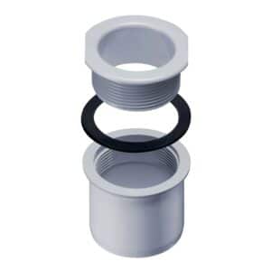 Inefa Ablaufstutzen Kastenrinne PVC DN 75/NW 83 Zum Schrauben Grau