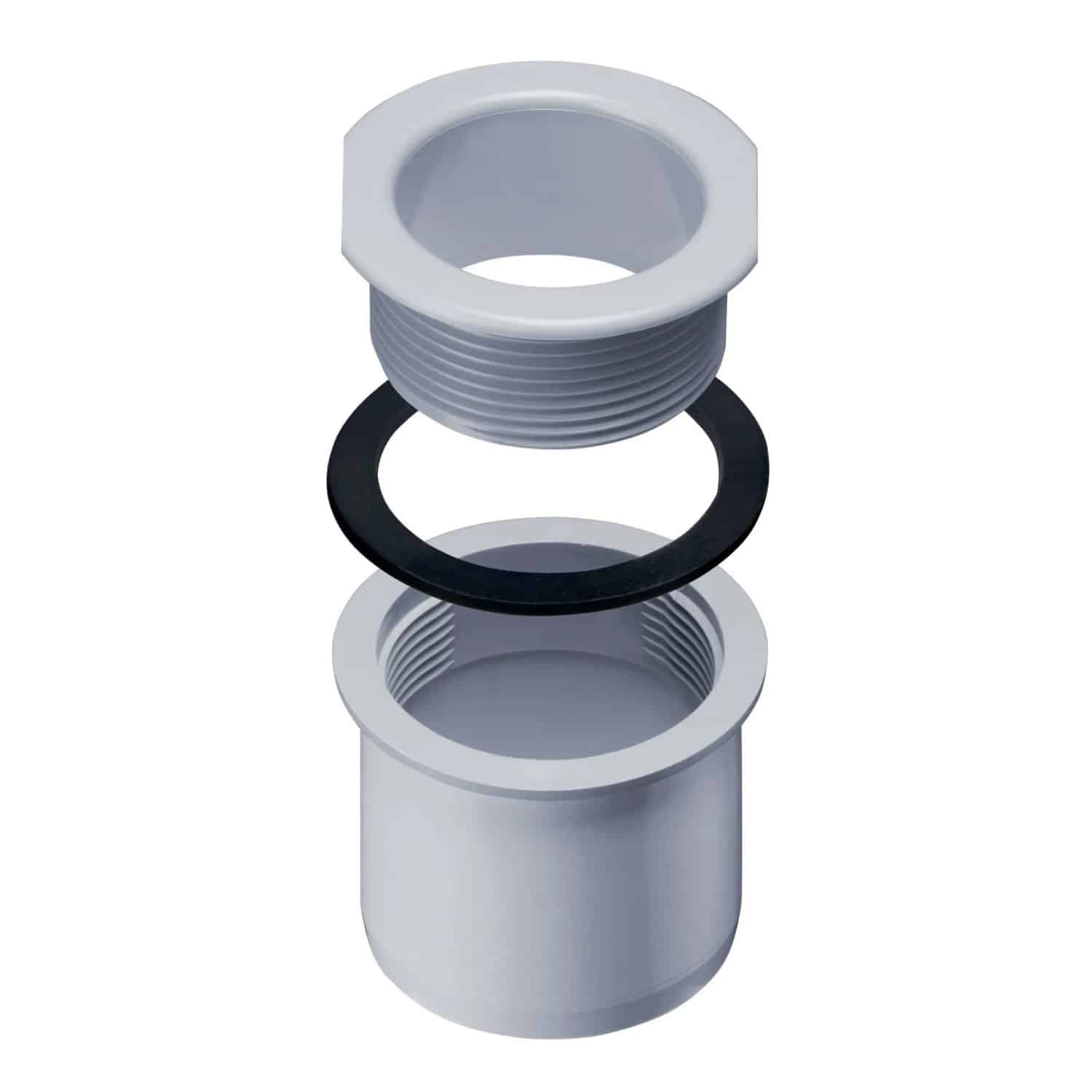 Inefa Ablaufstutzen Kastenrinne PVC DN 75/NW 83 Zum Schrauben Grau