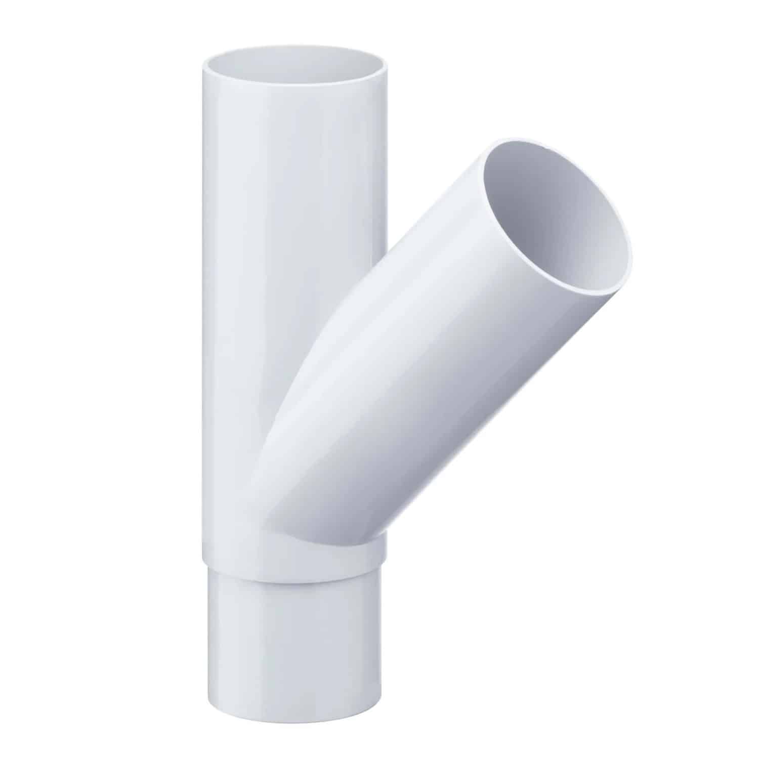 Inefa Abzweiger Fallrohr PVC 45 Grad DN 100/50 Weiß Dachentwässerung