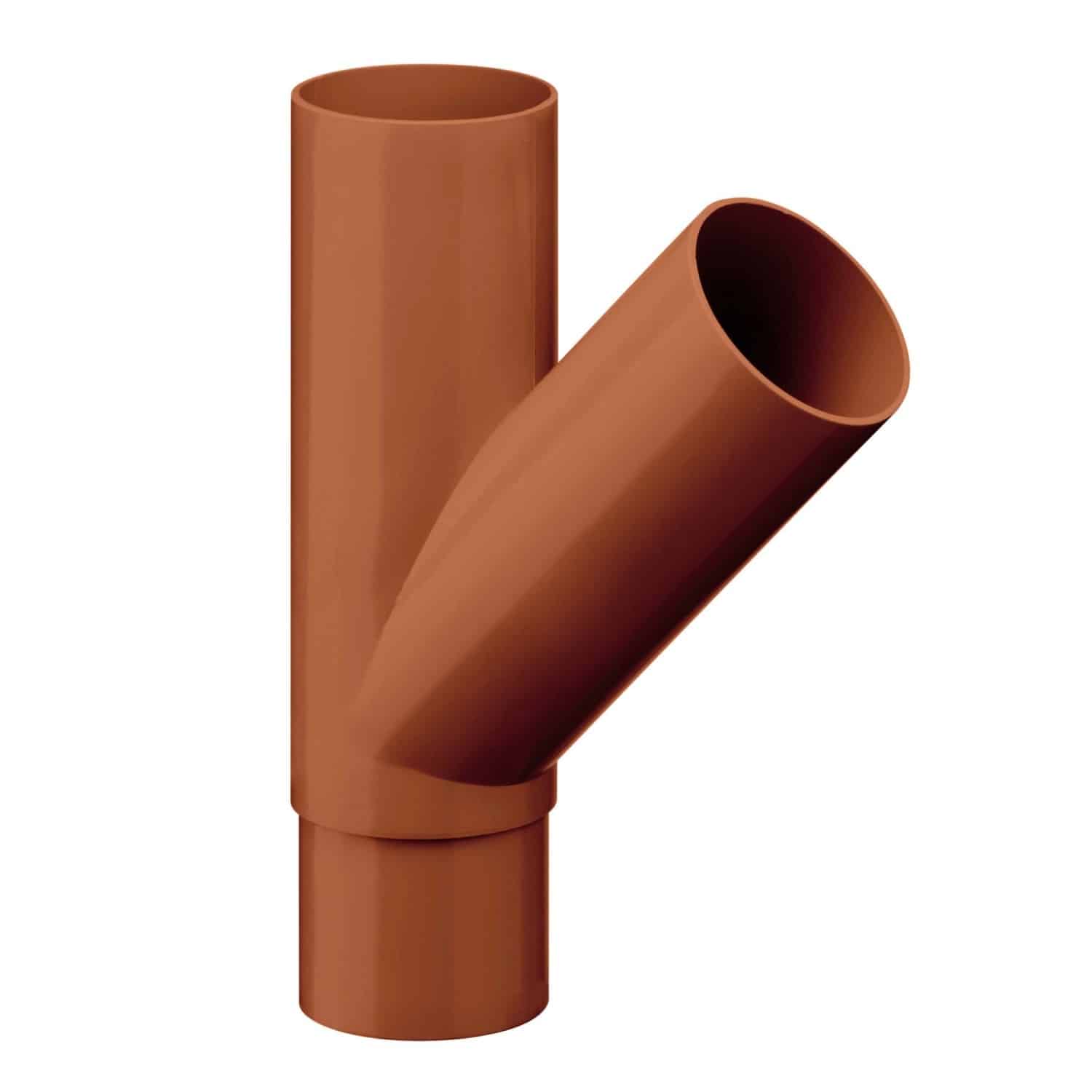 Inefa Abzweiger Fallrohr PVC 45 Grad DN 50/50 Braun Dachentwässerung