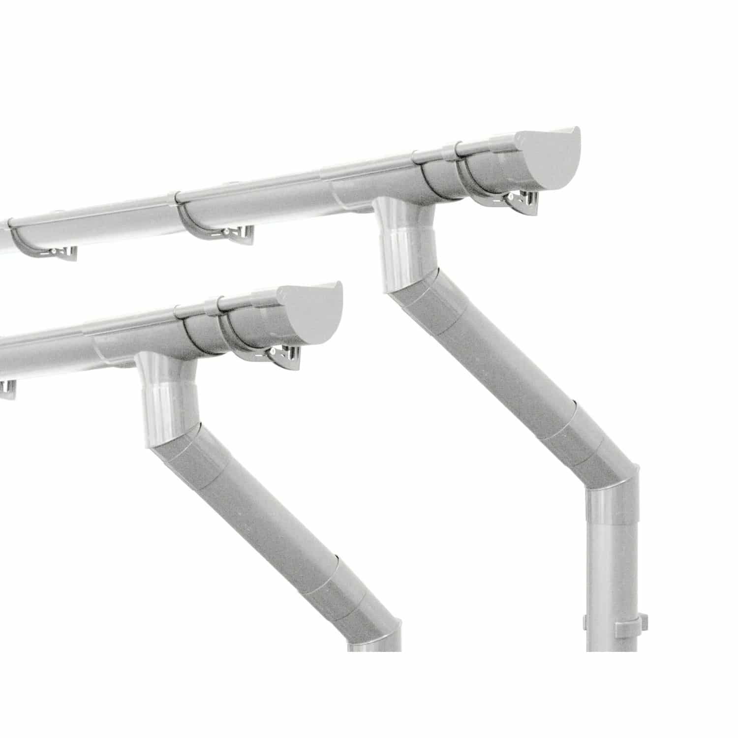 Inefa Dachrinnen Set PVC 2x 3m NW 100 Halbrund Gartenhaus Weiß