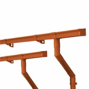 Inefa Dachrinnen Set PVC 2x 5m NW 68 Kastenrinne Braun Dachentwässerung