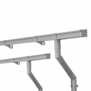Inefa Dachrinnen Set PVC 2x 5m NW 68 Kastenrinne Grau Dachentwässerung