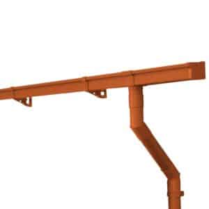 Inefa Dachrinnen Set PVC 3m NW 68 Kastenrinne Braun Dachentwässerung