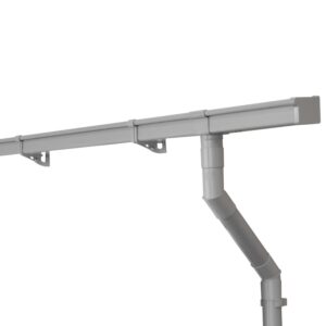 Inefa Dachrinnen Set PVC 3m NW 68 Kastenrinne Grau Dachentwässerung