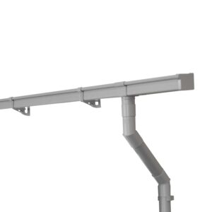Inefa Dachrinnen Set PVC 3m NW 83 Kastenrinne für Gartenhaus Carport Grau