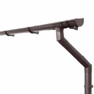 Inefa Dachrinnen Set PVC 4m NW 100 Halbrund für Gartenhaus Carport Dunkelbraun