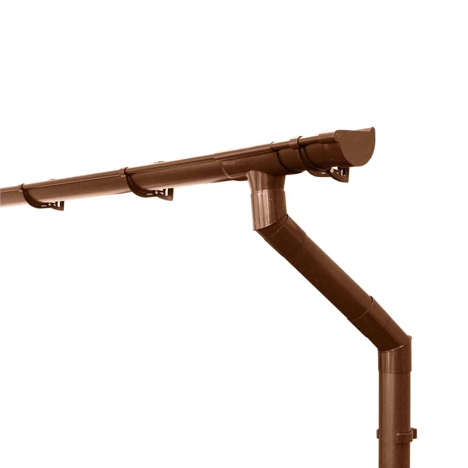 Inefa Dachrinnen Set PVC 5m NW 125 Halbrund Gartenhaus Braun