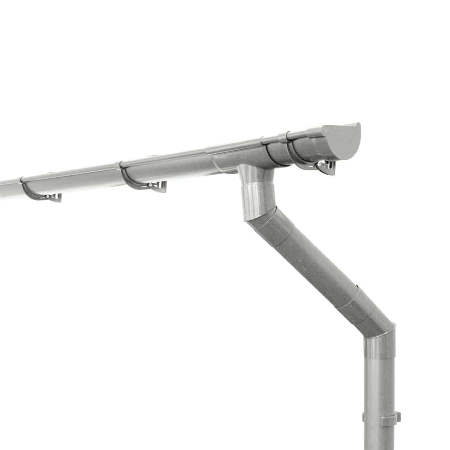 Inefa Dachrinnen Set PVC 6m NW 125 Halbrundrinne Gartenhaus Grau