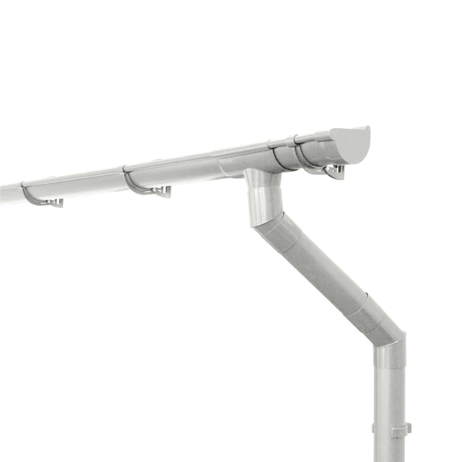 Inefa Dachrinnen Set PVC 6m NW 125 Halbrundrinne Gartenhaus Weiß