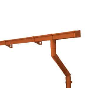 Inefa Dachrinnen Set PVC 6m NW 83 Kastenrinne für Gartenhaus Carport Braun