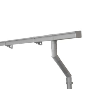 Inefa Dachrinnen Set PVC 6m NW 83 Kastenrinne für Gartenhaus Carport Grau