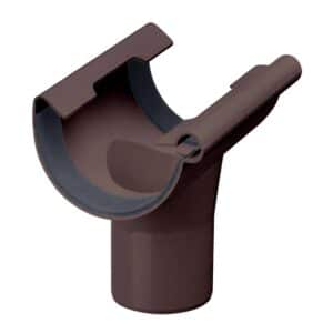 Inefa Einhangstutzen PVC NW 125/DN 75 Halbrund Dunkelbraun Dachentwässerung