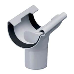 Inefa Einhangstutzen PVC NW 125/DN 85 Halbrund Grau Dachentwässerung