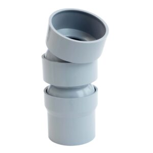 Inefa Flexibler Rohrbogen PVC 2x DN 50 22-45 Grad Bogenstück Grau