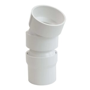 Inefa Flexibler Rohrbogen PVC 2x DN 50 22-45 Grad Bogenstück Weiß