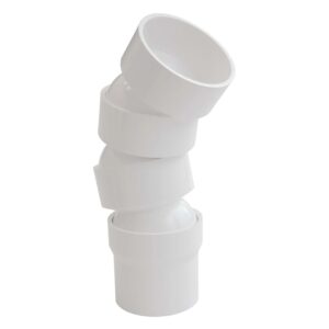 Inefa Flexibler Rohrbogen PVC 3x DN 50 45-67 Grad Bogenstück Weiß