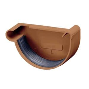 Inefa Rinnenboden Links PVC NW 100 Halbrund Braun Abdichtung Dachrinne