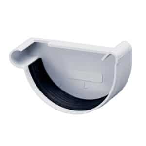 Inefa Rinnenboden Links PVC NW 100 Halbrund Grau Abdichtung Dachrinne