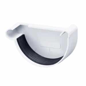 Inefa Rinnenboden Links PVC NW 125 Halbrund Weiß Abdichtung Dachrinne