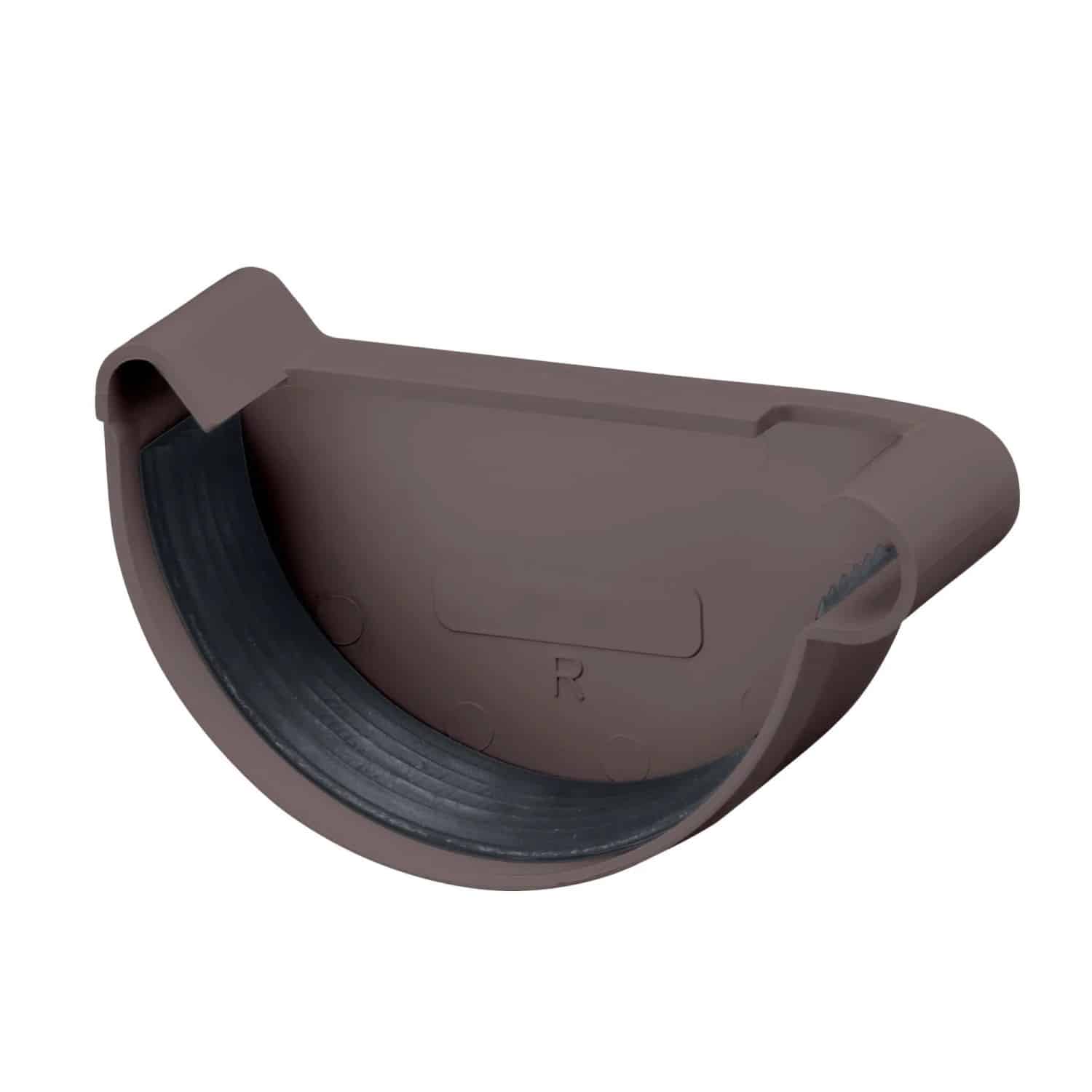 Inefa Rinnenboden Rechts PVC NW 100 Halbrund Dunkelbraun Abdichtung Dachrinne