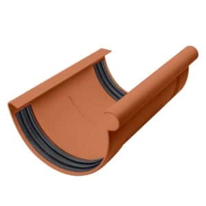 Inefa Rinnenverbinder Halbrund PVC NW 100 Braun Dichtes Verbindungsstück