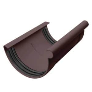 Inefa Rinnenverbinder Halbrund PVC NW 100 Dunkelbraun Dichtes Verbindungsstück