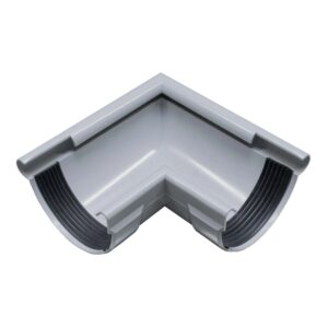 Inefa Rinnenwinkel 90 Grad Außeneck NW 125 Halbrund PVC Grau