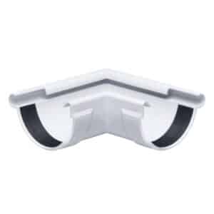 Inefa Rinnenwinkel 90 Grad Außeneck NW 125 Halbrund PVC Weiß