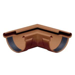 Inefa Rinnenwinkel 90 Grad Außeneck NW 150 Halbrund PVC Braun