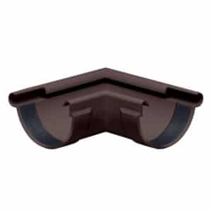 Inefa Rinnenwinkel 90 Grad Außeneck NW 150 Halbrund PVC Dunkelbraun