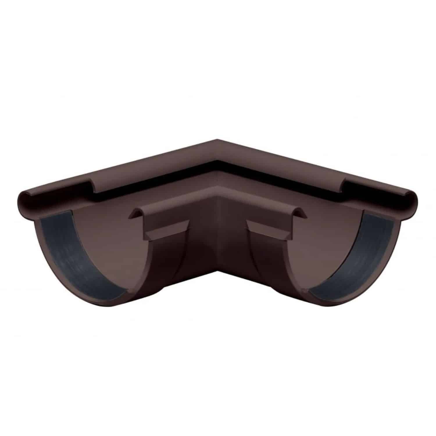 Inefa Rinnenwinkel 90 Grad Außeneck NW 150 Halbrund PVC Dunkelbraun