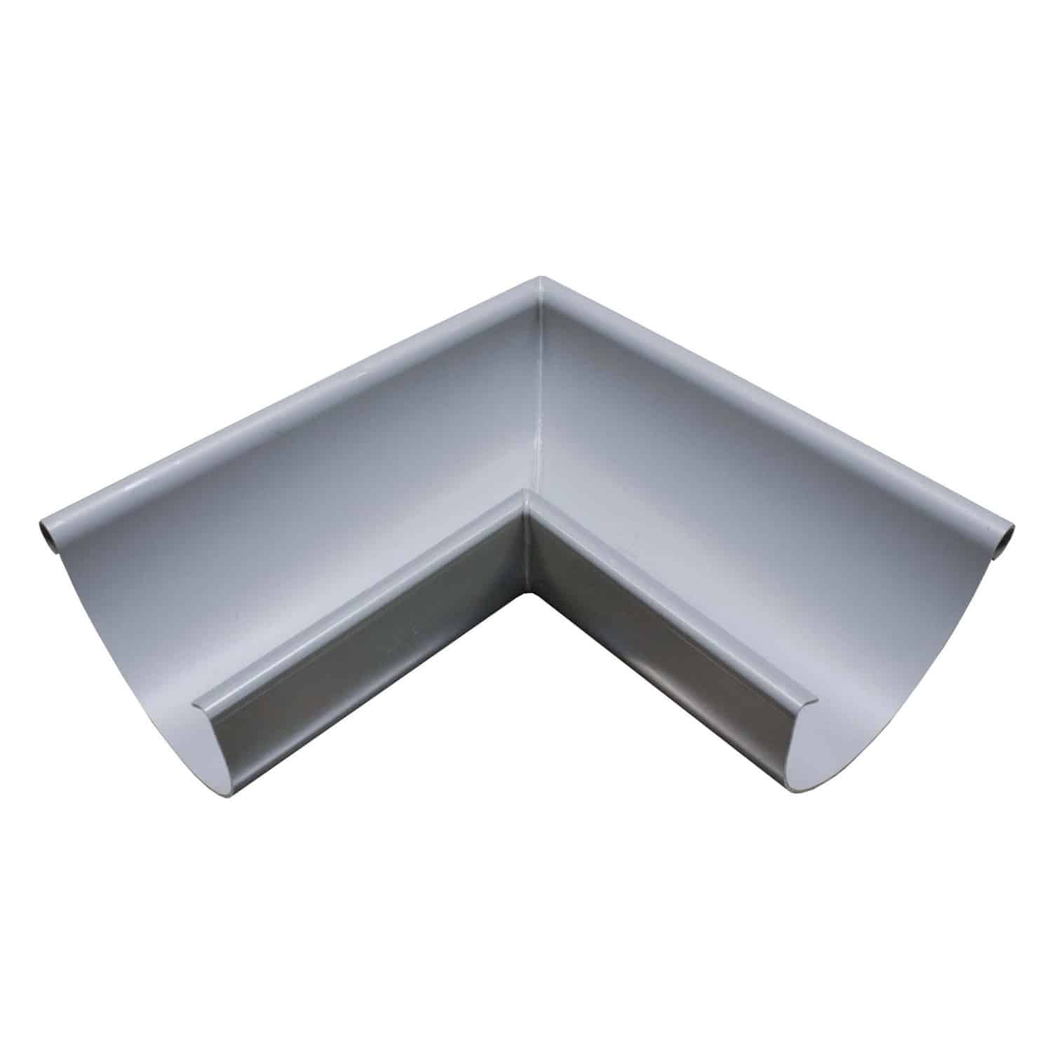 Inefa Rinnenwinkel 90 Grad Außeneck NW 180 Halbrund PVC Grau