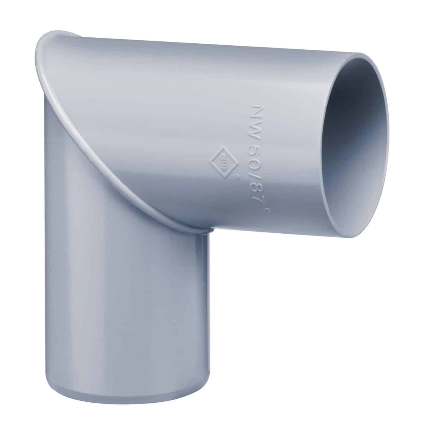 Inefa Rohrbogen 87 Grad PVC 10x DN 50 für Fallrohr Grau Verbindungselement