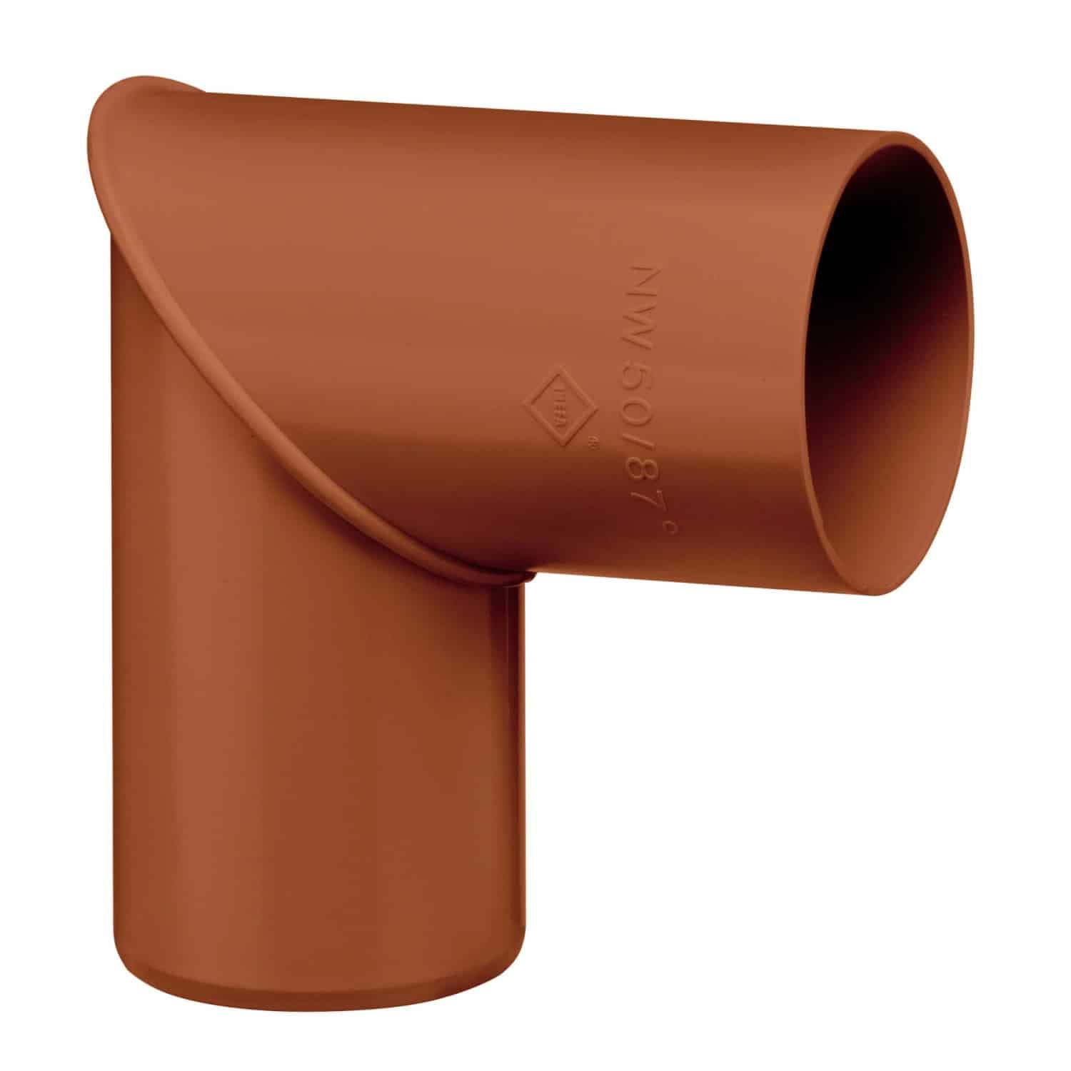 Inefa Rohrbogen 87 Grad PVC DN 50 für Fallrohr Braun Verbindungselement